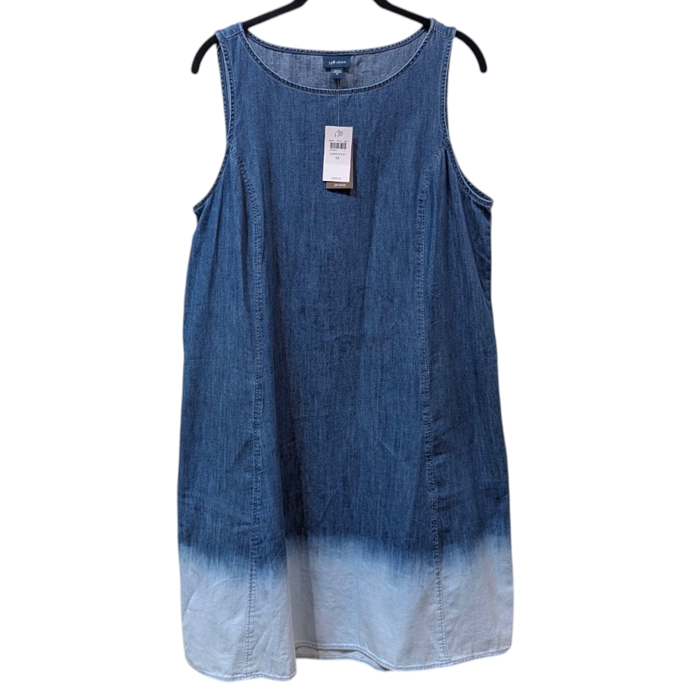 J Jill Denim Blue Ombre Dip Dye Chambray Sleevless Shift Dress (M)